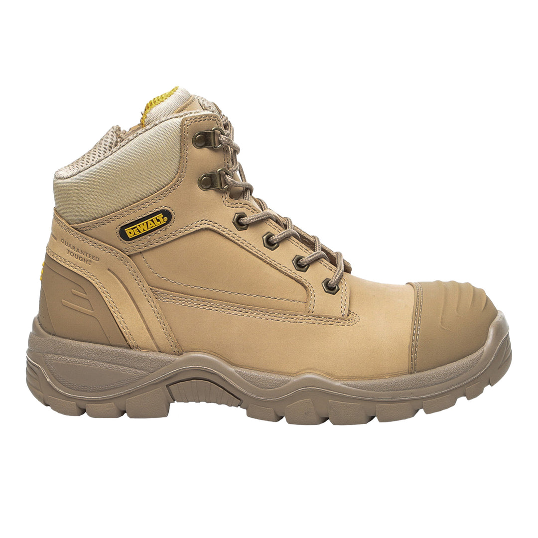 DEWALT Akron Side Zip Steel Toe Safety Boot Sand Side View