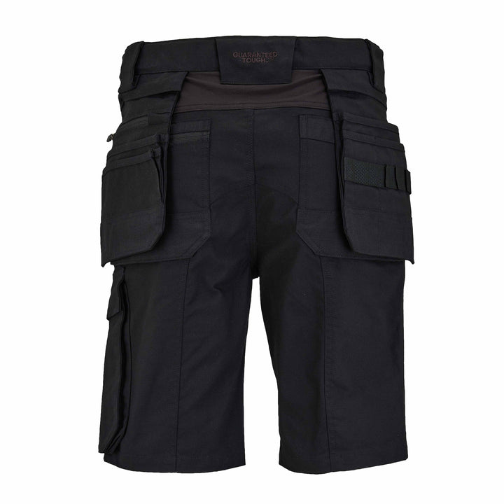 DEWALT Columbus Men's Pro-Stretch, Zip Off Holster Pocket, Slim Fit Work Shorts, Black, Rear View