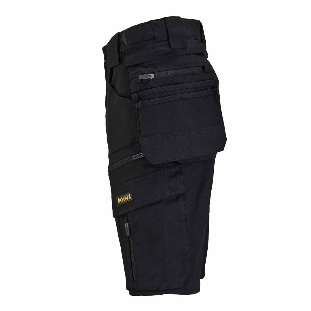 DEWALT Columbus Men's Pro-Stretch, Zip Off Holster Pocket, Slim Fit Work Shorts, Black, Pocket Side View