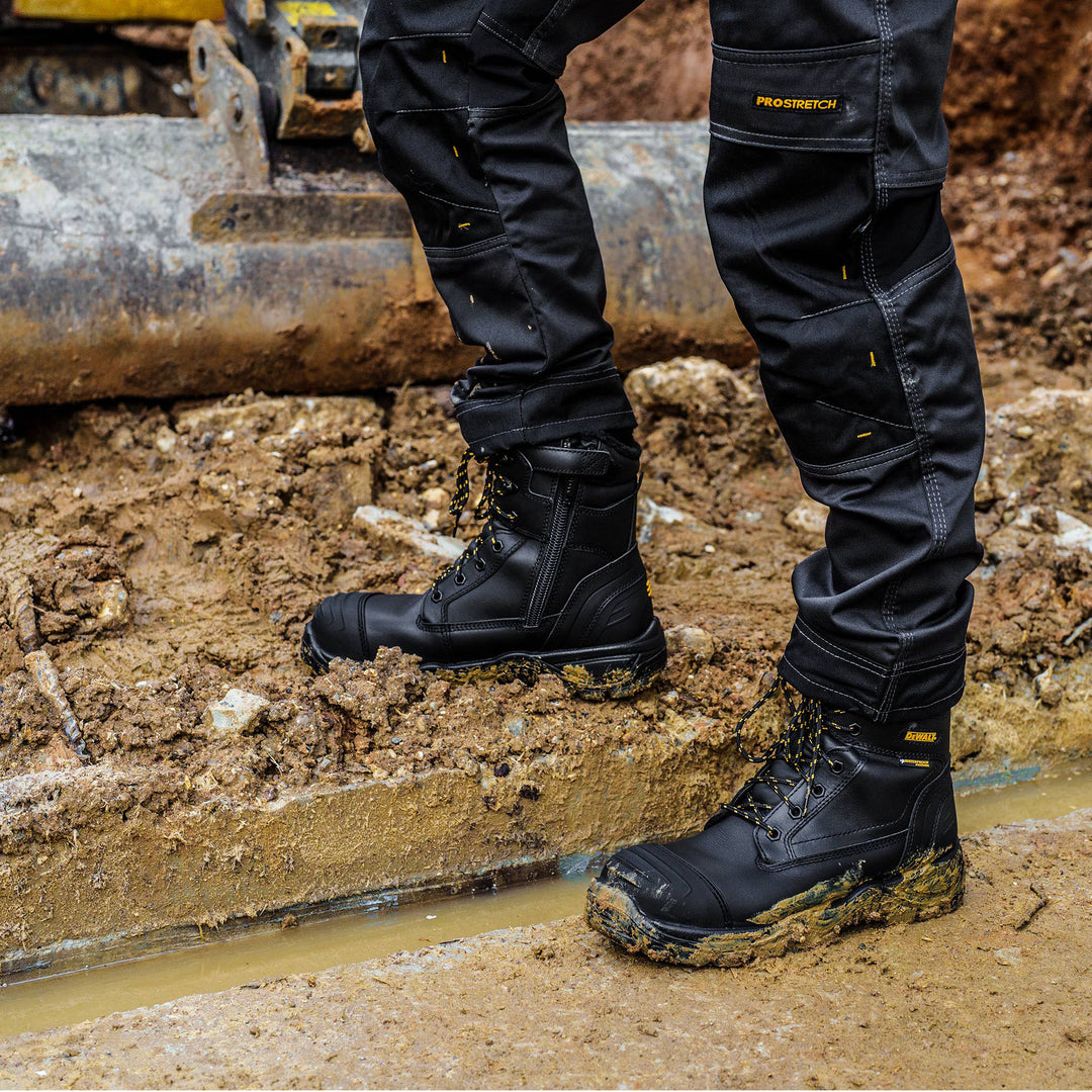 DEWALT Cullman Insulated Waterproof Side-Zip Safety Boot On Site Close
