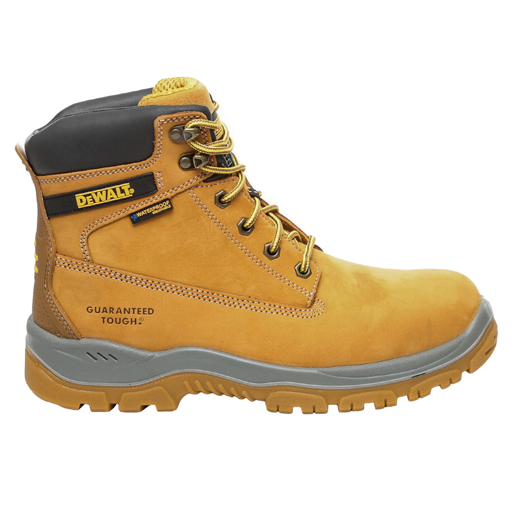 DEWALT Titanium Waterproof Steel Toe Safety Boot Honey Side View