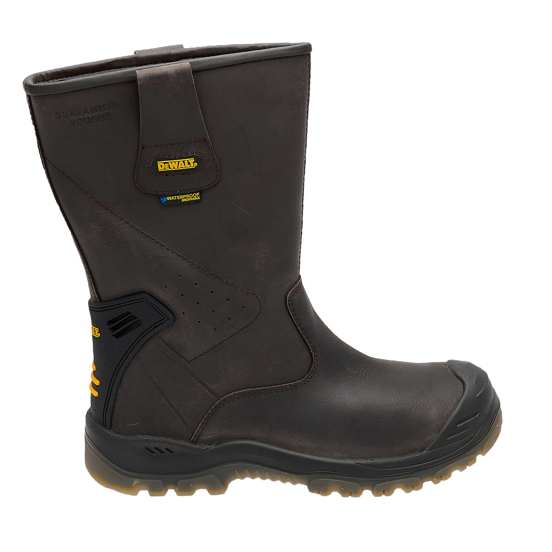 DEWALT Tungsten Waterproof, Steel Safety Toe Cap, Rigger Work Boot Side view