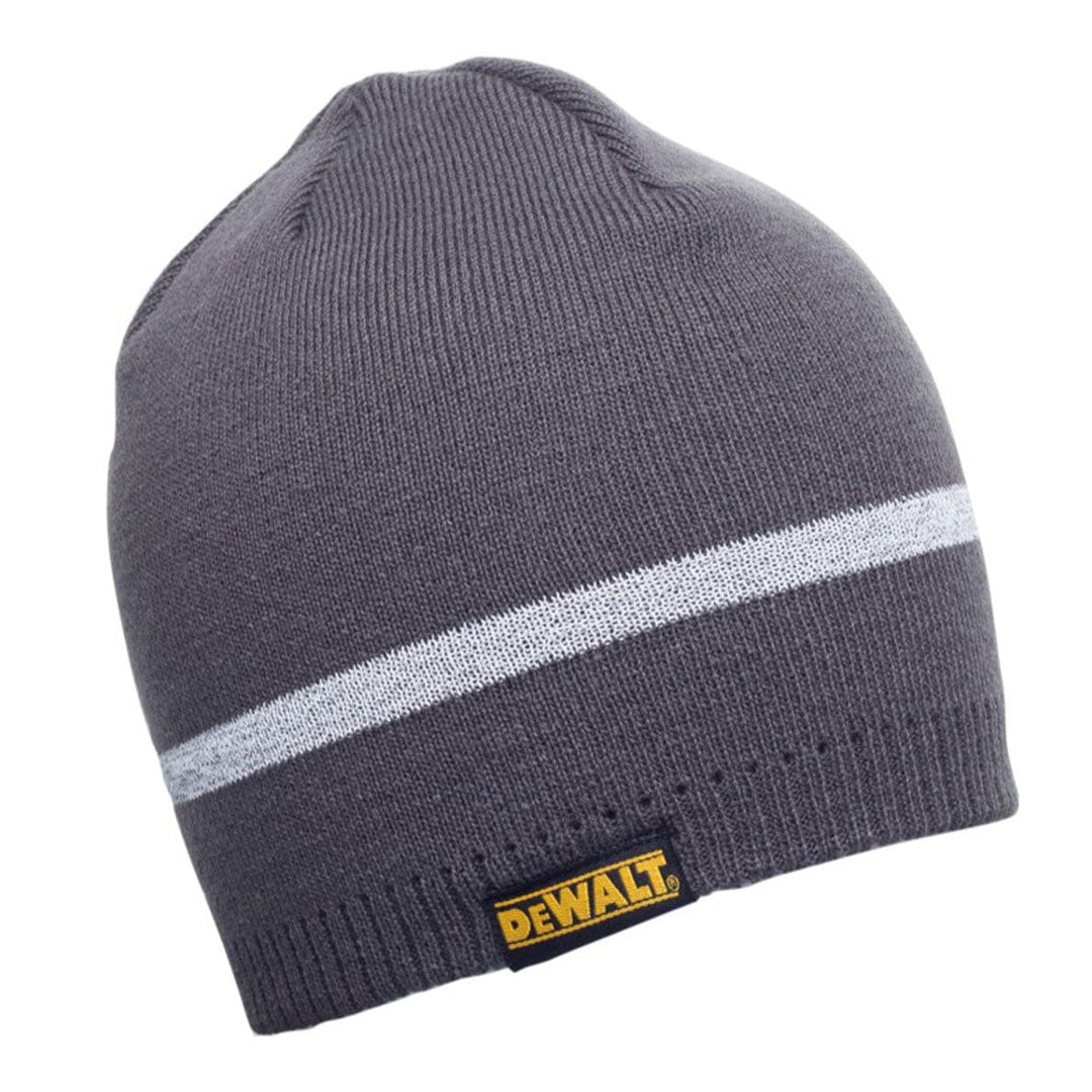 DEWALT Reflective Beanie Hat Grey Front View