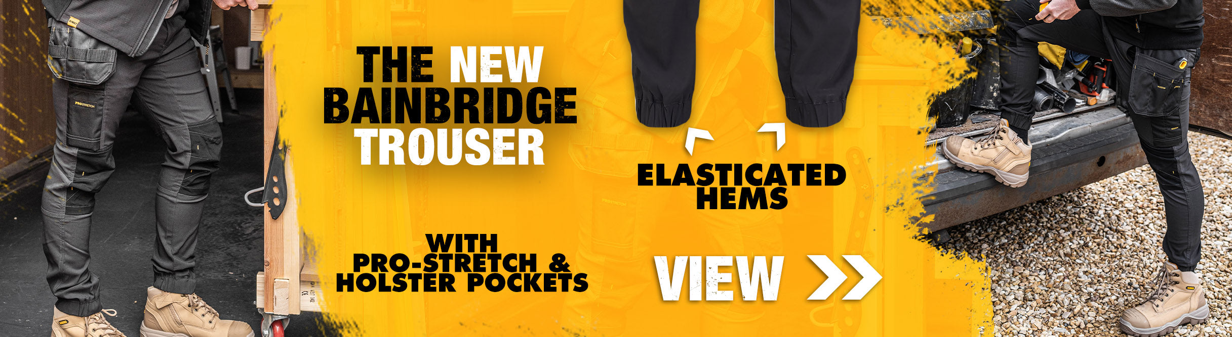 Bainbridge Holster Pocket Pro-Stretch Elasticated Hem Work Trouser