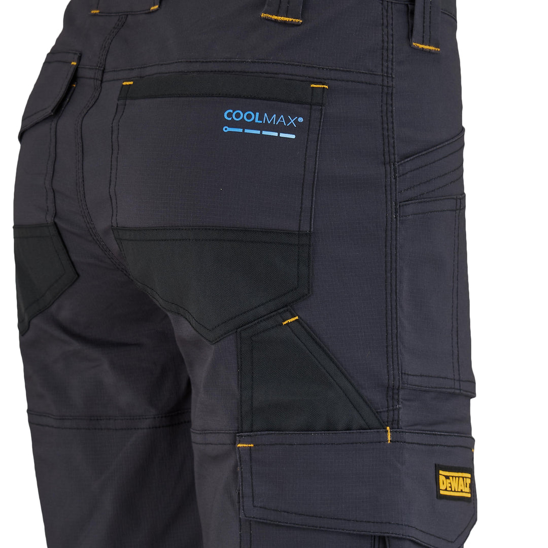 DEWALT Barrington Men's Coolmax, Slim Fit, Holster Pocket Cargo Work Shorts, Grey, Rear Pocket Detail View