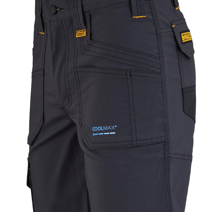 DEWALT Barrington Men's Coolmax, Slim Fit, Holster Pocket Cargo Work Shorts, Grey, Front Pocket Detail View