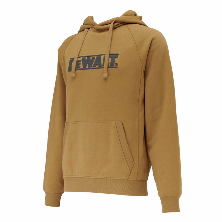 DEWALT Berlin Men's Cotton Poly, Water Resistant, Regular Fit Hoodie, Dijon, 3/4 View Facing Left