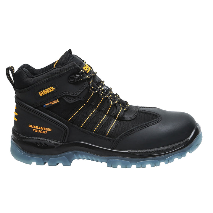 DEWALT Nickel Waterproof Steel Toe Safety Boot Black Side View