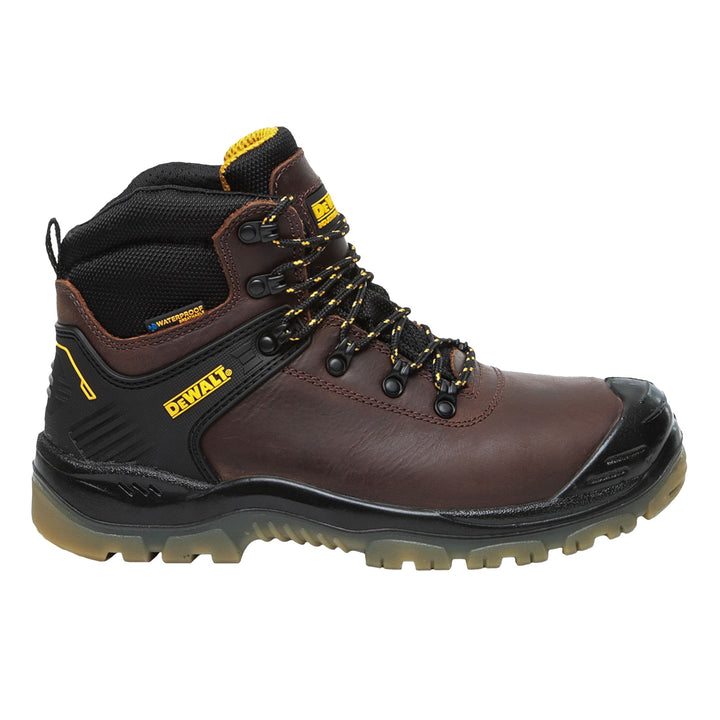 DEWALT Newark Waterproof Steel Toe Safety Boot Buffalo Brown Side View