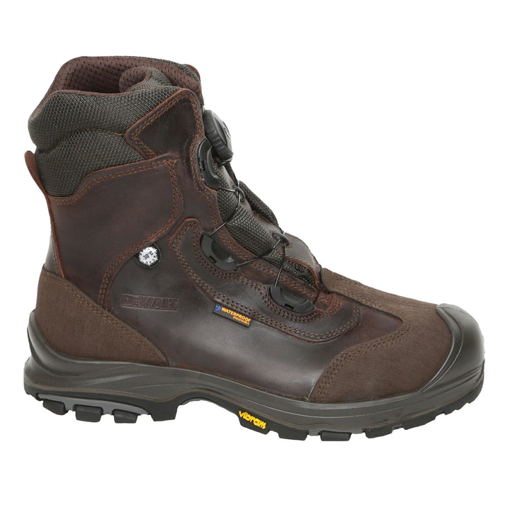 DEWALT Lakewood Waterproof Steel Safety Toe Work Boot Brown Side View Right