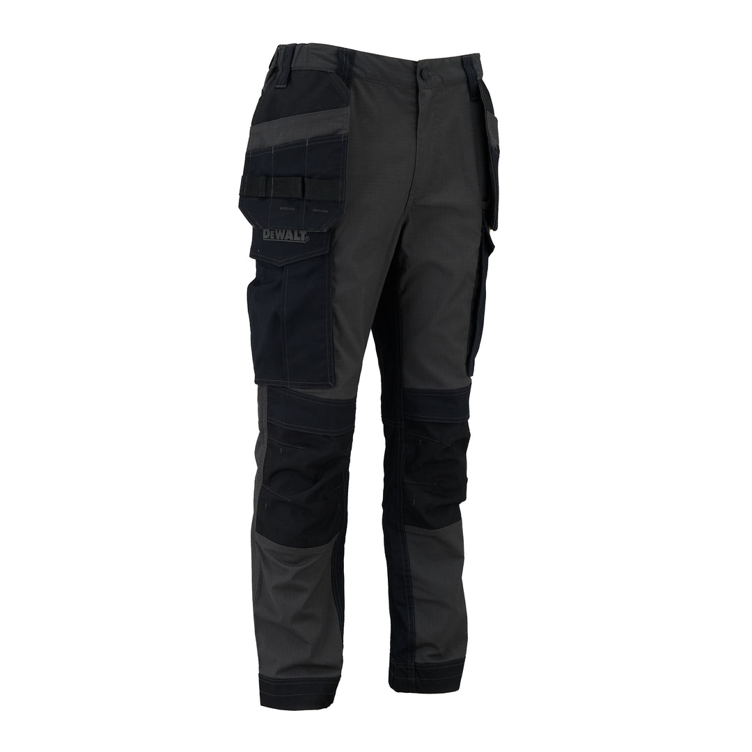 Black tactical pants with multiple pockets on a white background