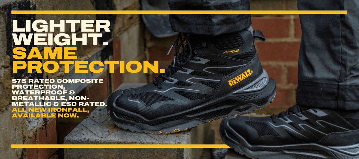 Lighter weight. Same protection. S7S rated composite protection, waterproof and breathable, non-metallic and ESD rated. All new Ironfall available now.