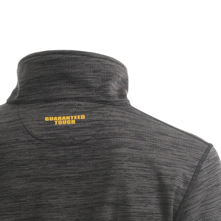 DEWALT Jonesborough Men's Stretch Quarter Zip Top, Grey, Collar Detail View