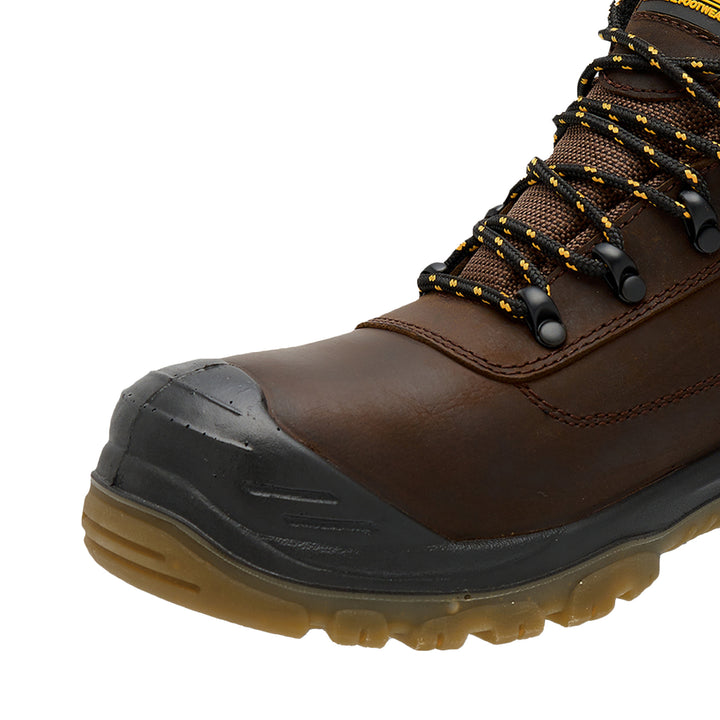 DEWALT North Dakota Steel Toe, Safety Work Boot Toe Cap Detail View Facing Left