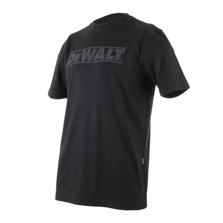 DEWALT Oxide Men's Crew Neck T-Shirt, Black, 3/4 View Facing Left