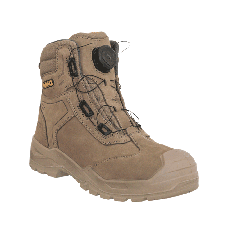 Richardson_Stone_GIFDEWALT Richardson BOA Nubuck Safety Boot, Stone Lace Up GIF