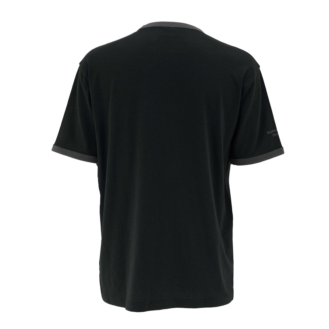 Black t-shirt on a white background