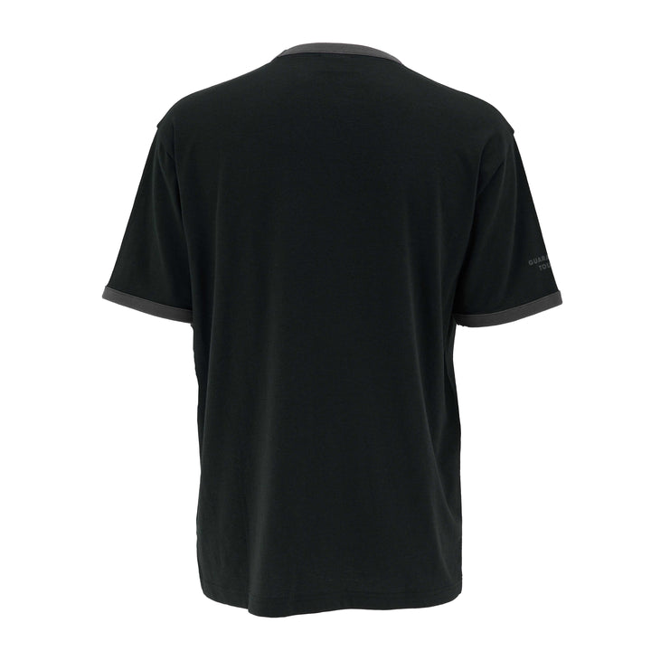 Black t-shirt on a white background