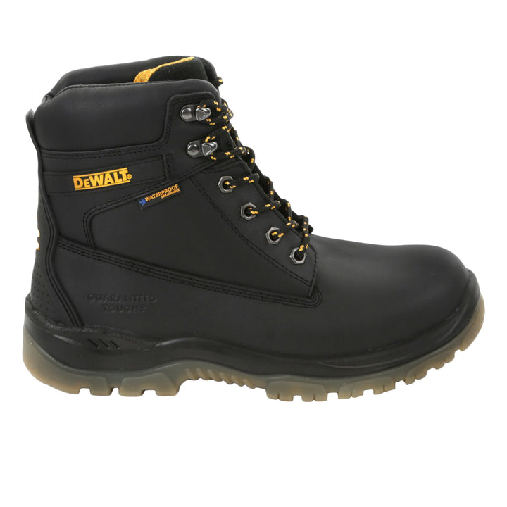 DEWALT Titanium Waterproof Steel Toe Safety Boot Black Side View