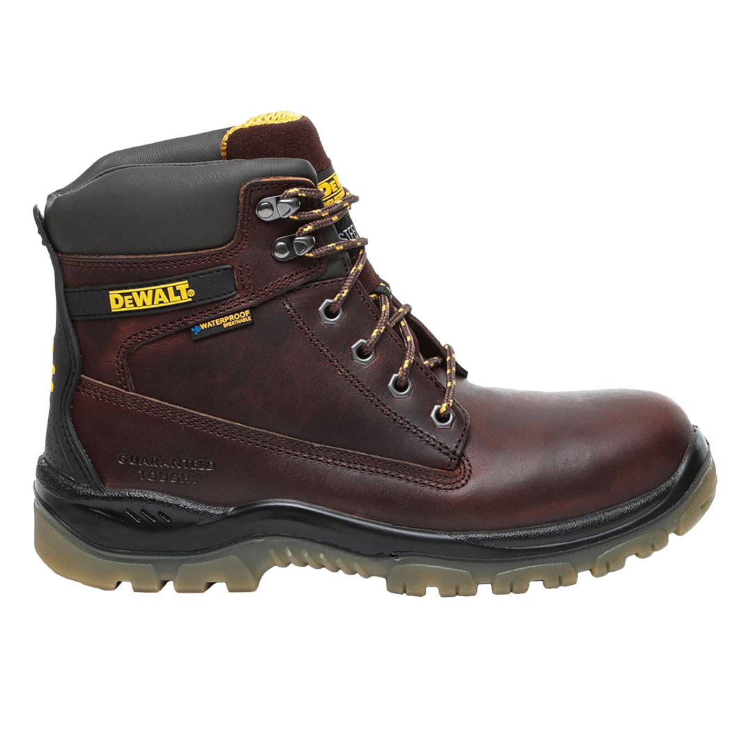 DEWALT Titanium Waterproof Steel Toe Safety Boot Tan Side View