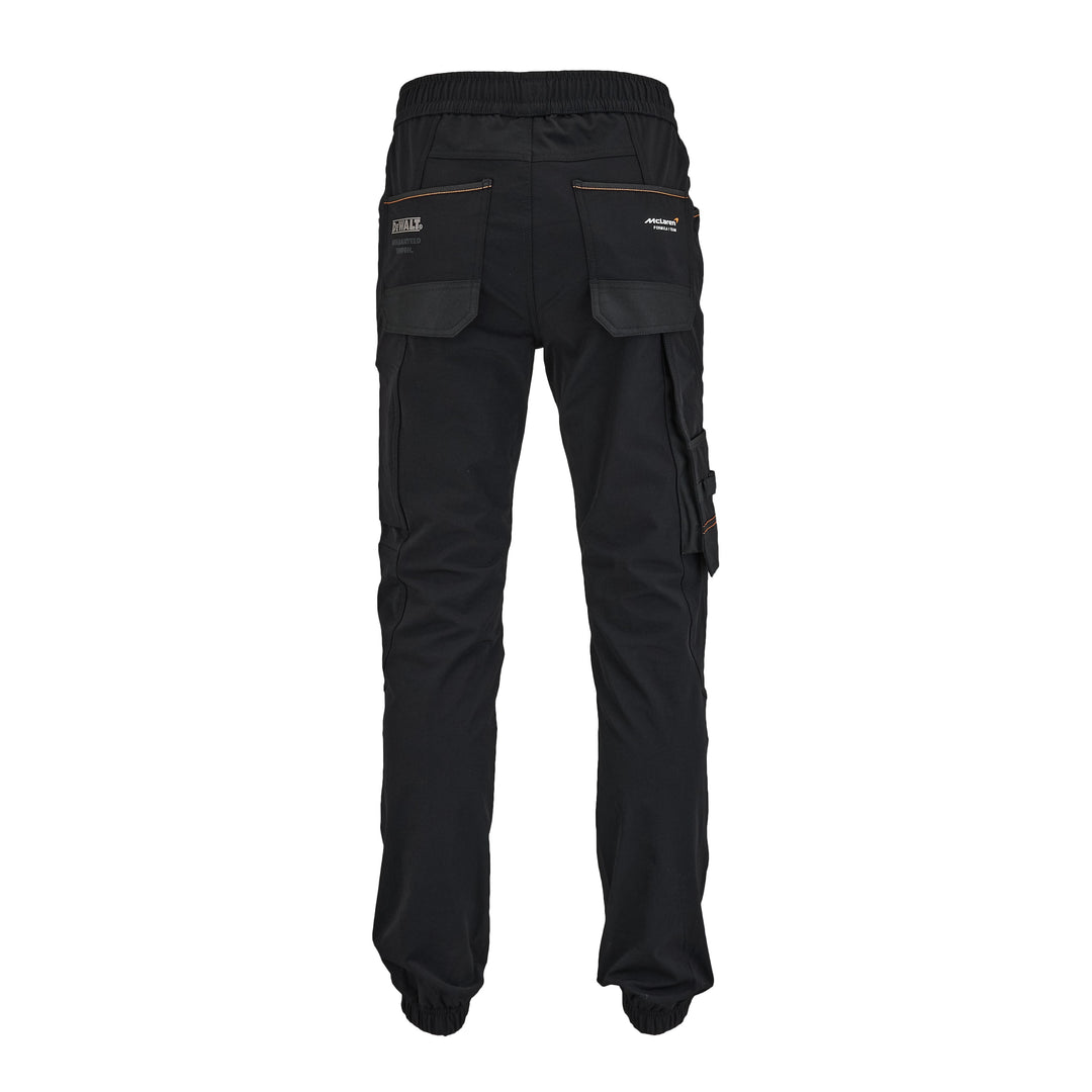 Black cargo pants on a white background
