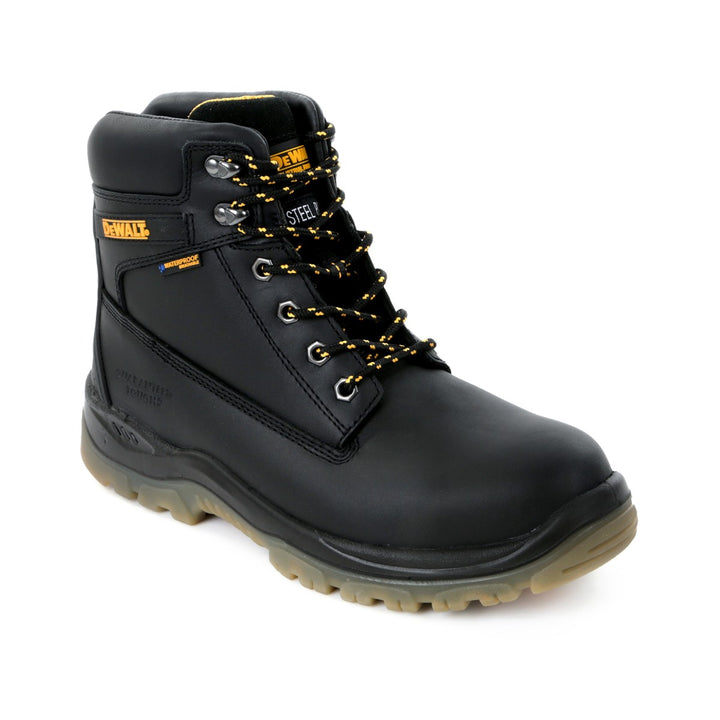 DEWALT Titanium Waterproof Steel Toe Safety Boot Black 3/4 View