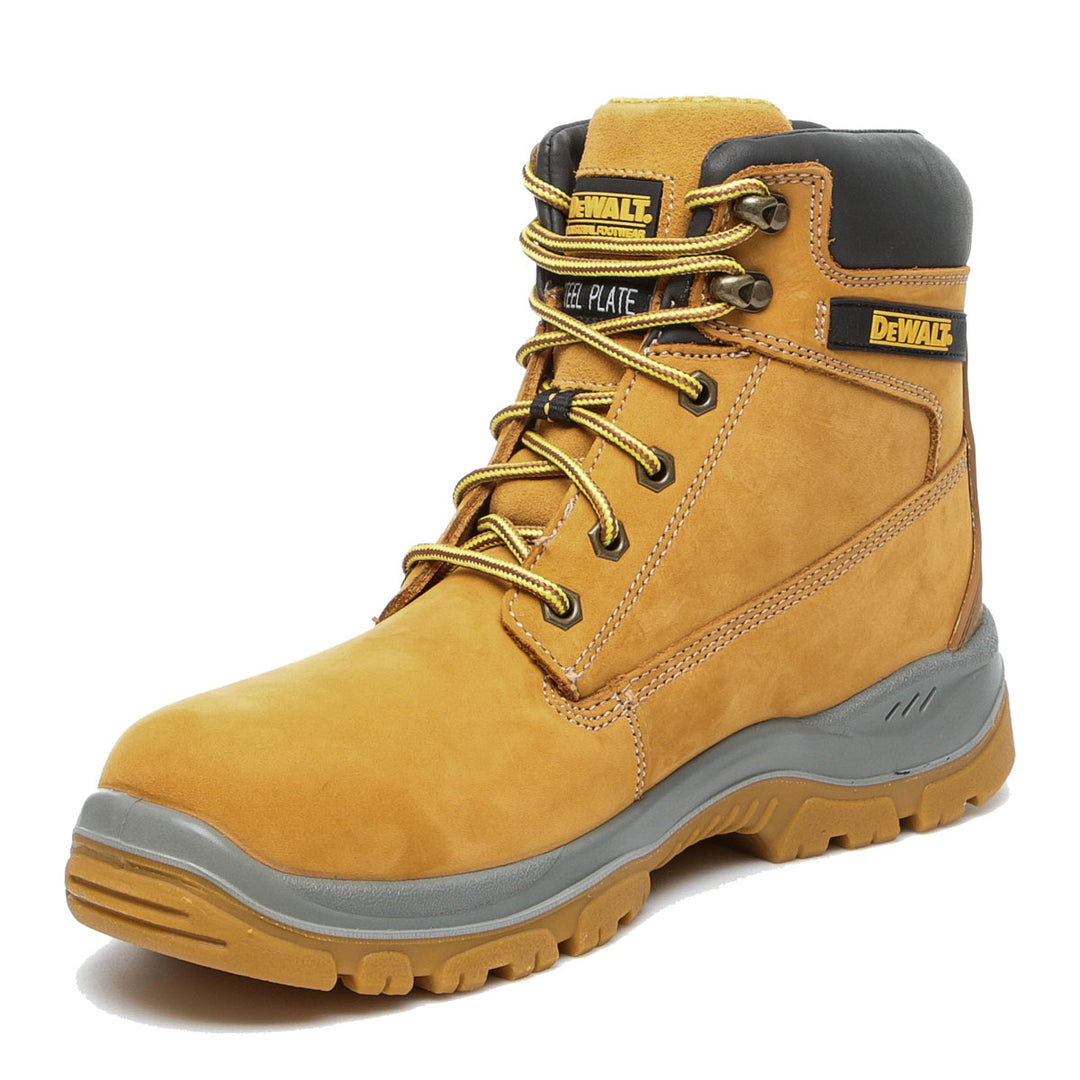 DEWALT Titanium Waterproof Steel Toe Safety Boot Honey Instep 3/4 View