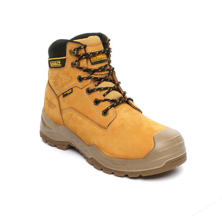 DEWALT Oakridge Waterproof, Steel Toe Cap, Safety Work Boot Honey 3/4 view