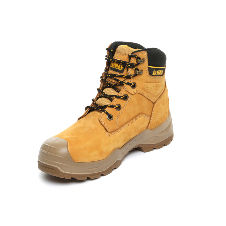 DEWALT Oakridge Waterproof, Steel Toe Cap, Safety Work Boot Honey 3/4 instep view