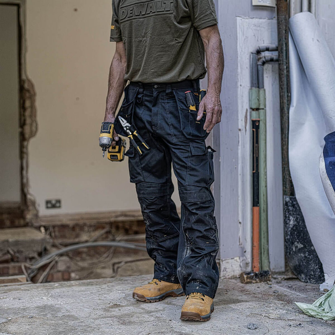 DEWALT Pro Tradesman Loose Fit Trouser Black Model Shot Front View