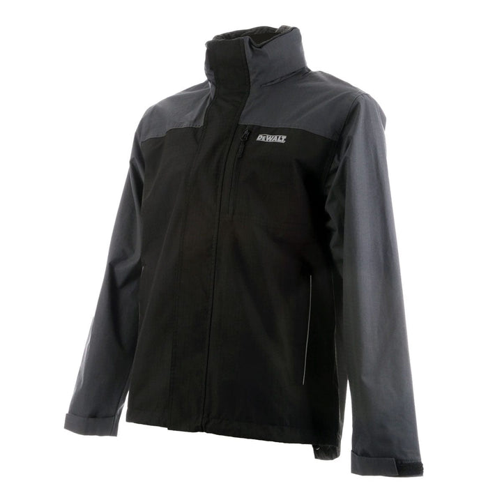 DEWALT Storm Waterproof Zip Jacket Black 3/4 View