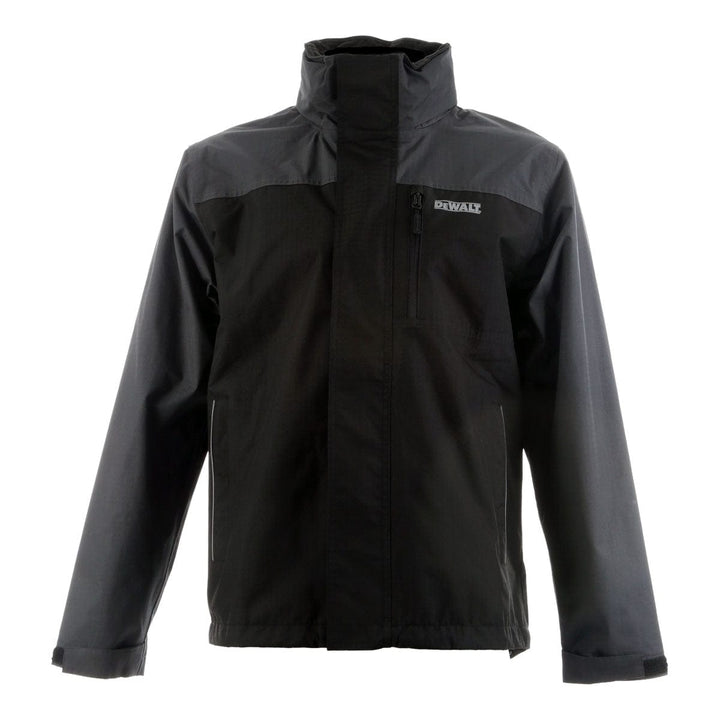 DEWALT Storm Waterproof Zip Jacket Black Front View