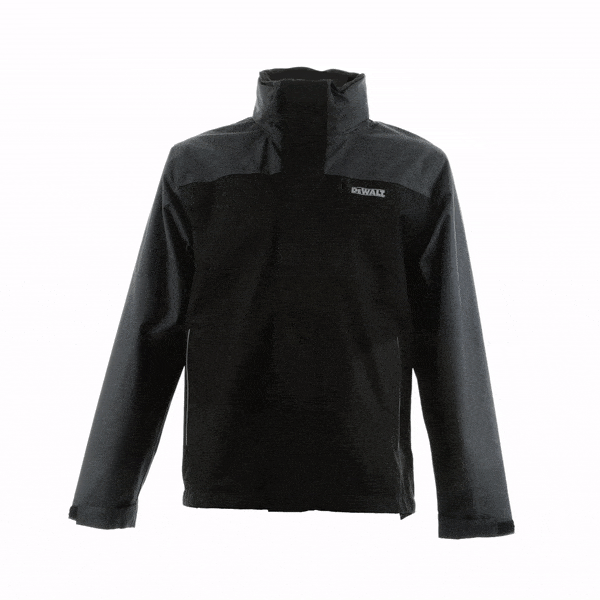 DEWALT Storm Waterproof Zip Jacket Black 360