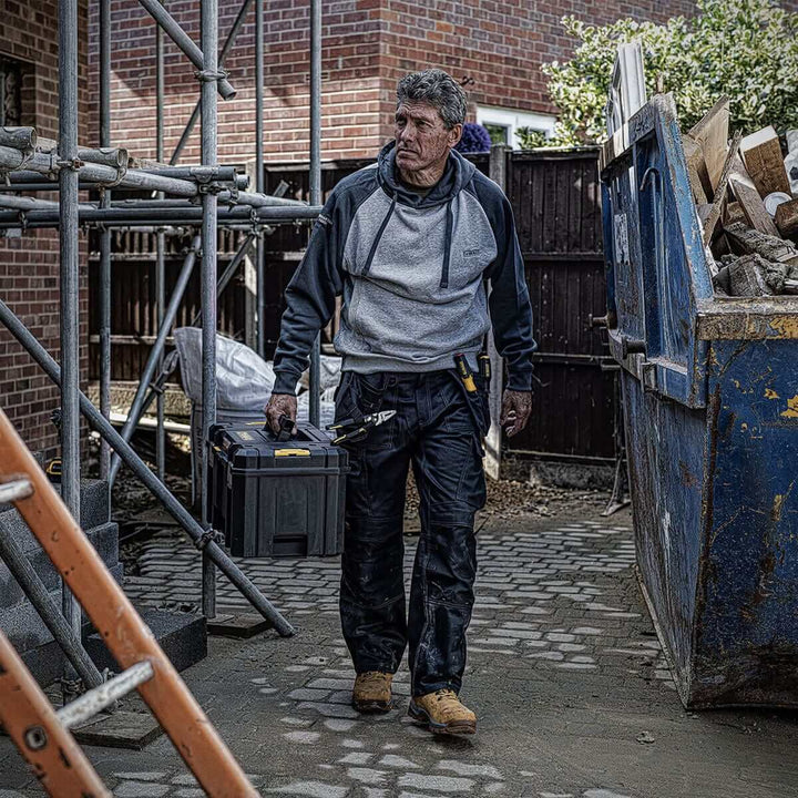 DEWALT Cyclone Hooded Sweatshirt Grey Model Shot
