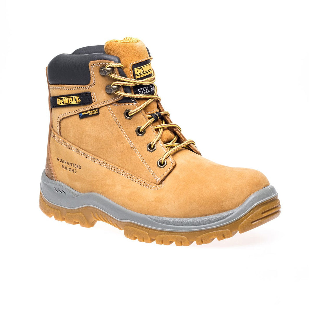 DEWALT Titanium Waterproof Steel Toe Safety Boot Honey 3/4 View