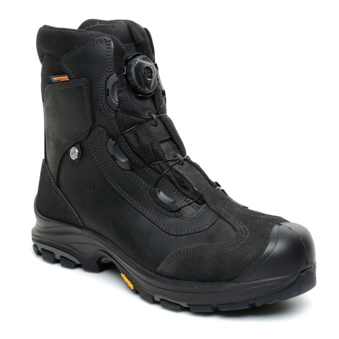 DEWALT Lakewood Waterproof Steel Safety Toe Work Boot Black 3/4 View