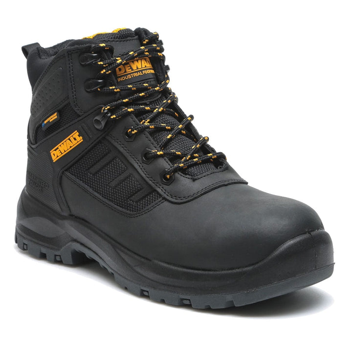 DEWALT Douglas Waterproof Steel Toe Safety Boot Black 3/4 View