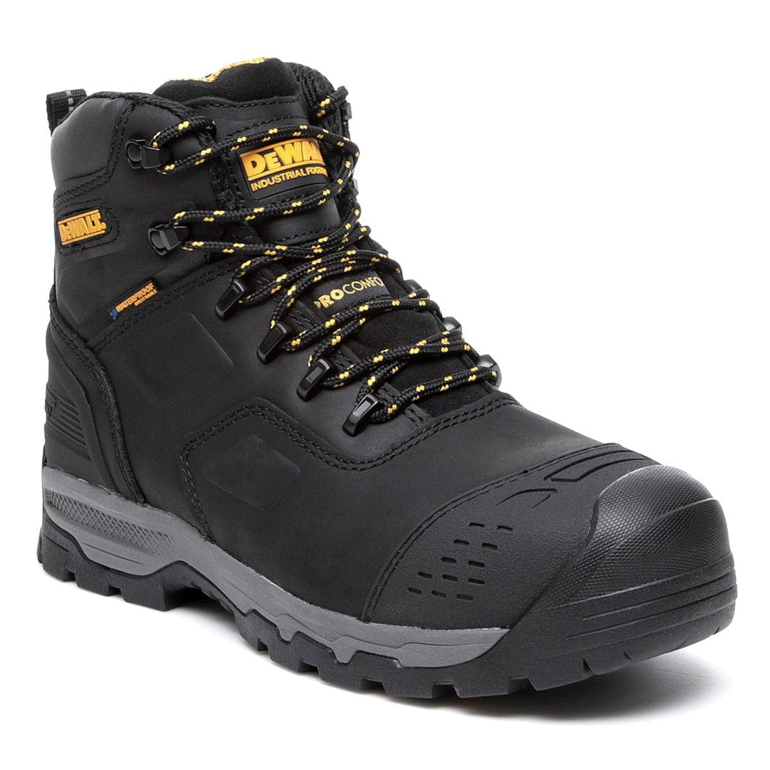 DEWALT Bulldozer Waterproof Steel Toe Safety Boot Black 3/4 View