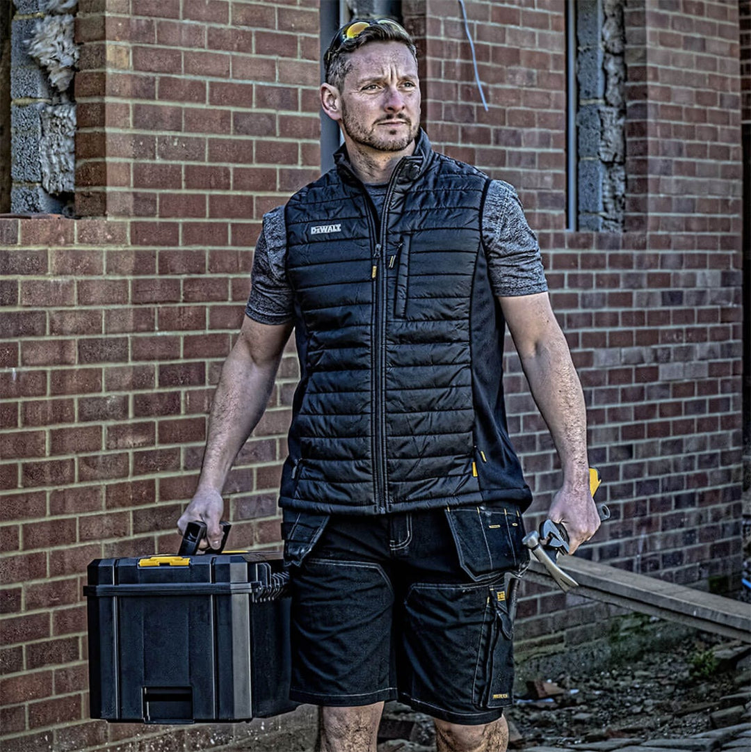 DEWALT Force Slim Fit Gilet Black Model Shot